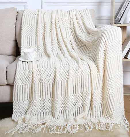Solid Color Knitted Office Nap Blanket for Export