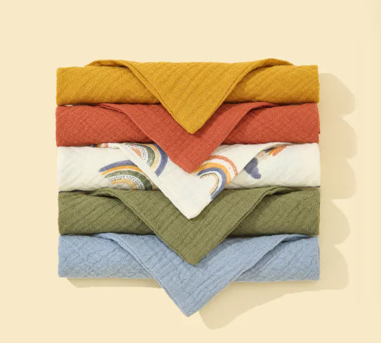 5-Pack Soft Cotton Triangle Baby Bibs with Snap Buttons