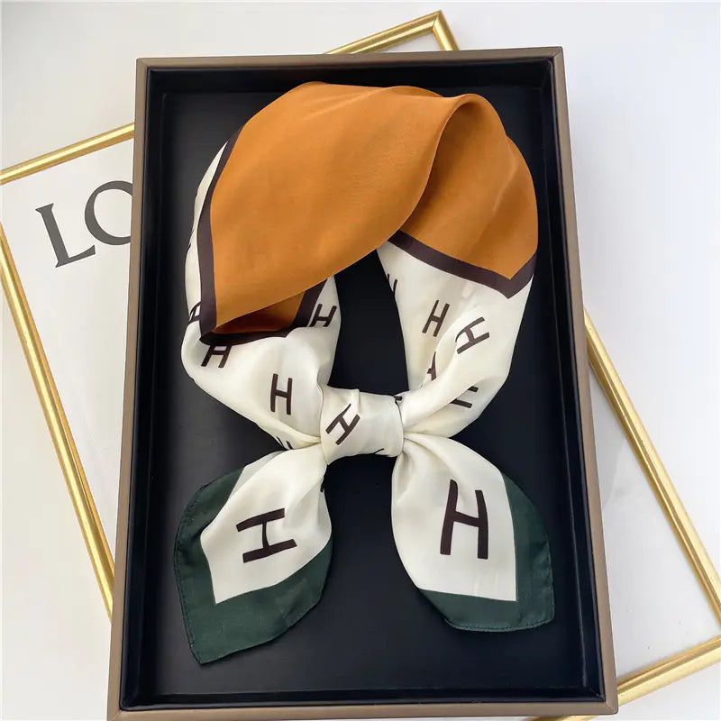 Luxury Floral Letter Scarf 70cm Silk for Professionals