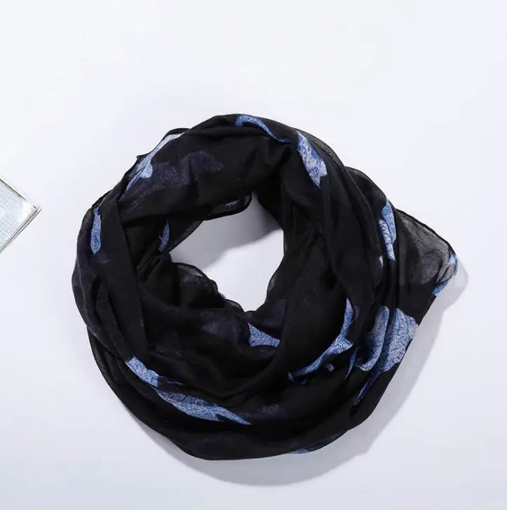 Bali Scarf with Persian Cat Print, Beach Sun Protection