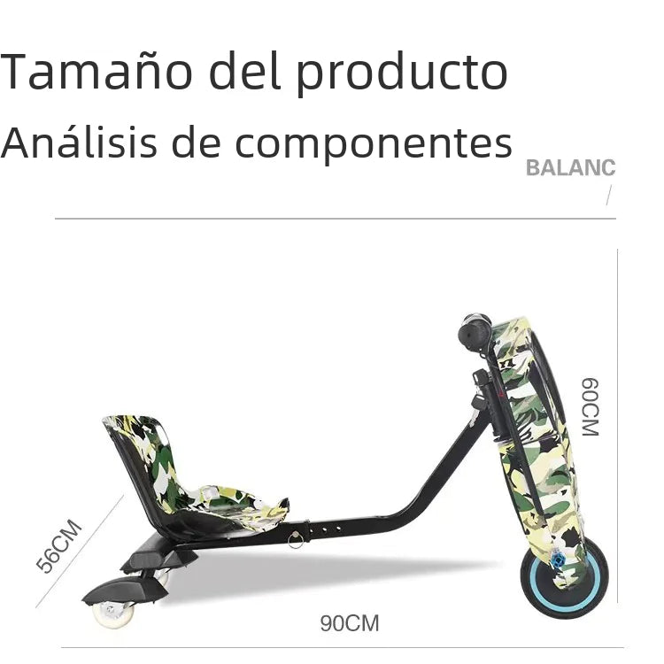 Mini Electric Drift Trike - Ultraman Style 6-Inch