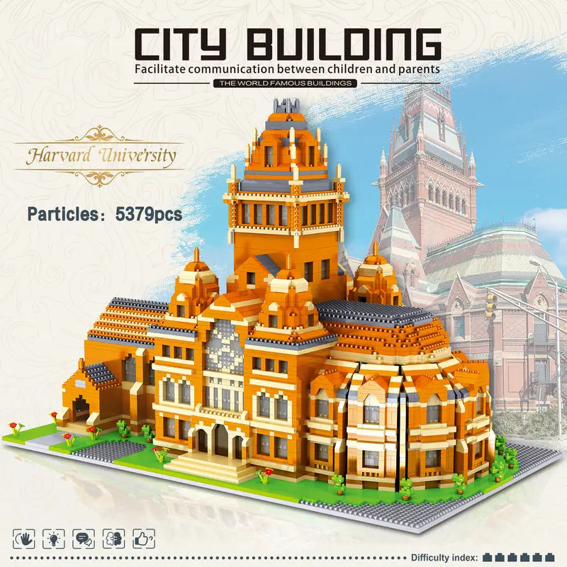Harvard University Building Blocks Set for Adults