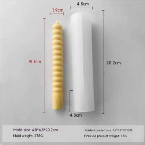 Threaded Silicone Mold for Candles & Holders