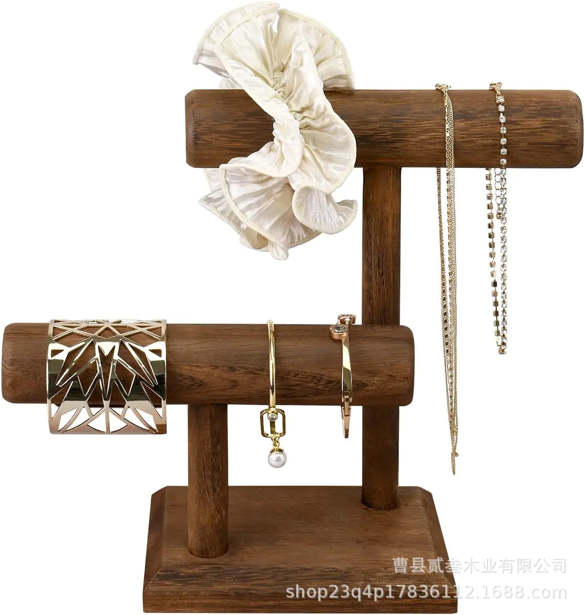 Wooden Jewelry Display Stand for Bracelets and Necklaces
