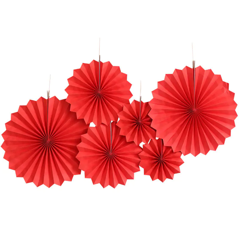 6PCS Paper Flower Fan Decoration Set for Events