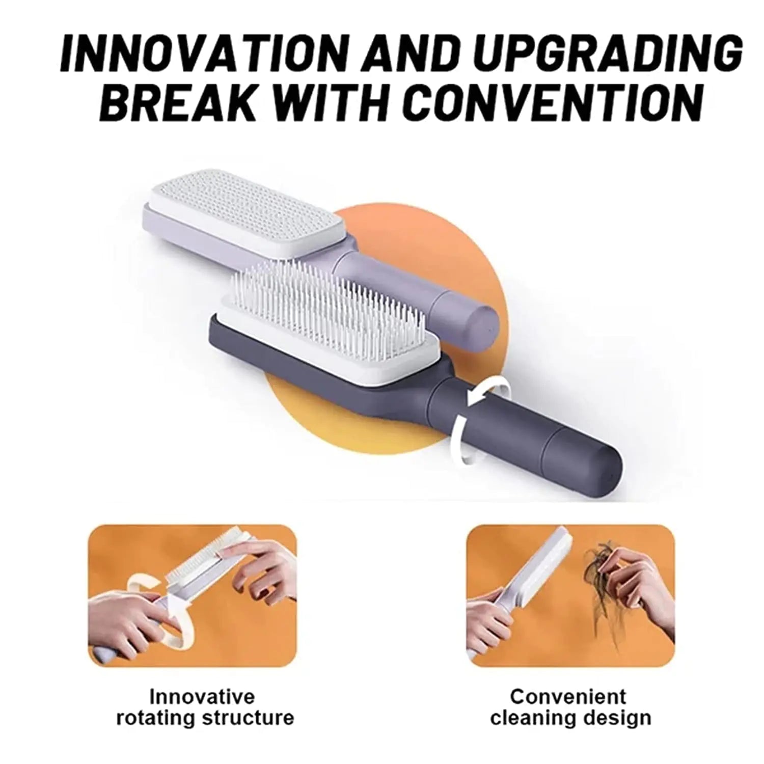 4 In 1 Self-Cleaning Hair Brush