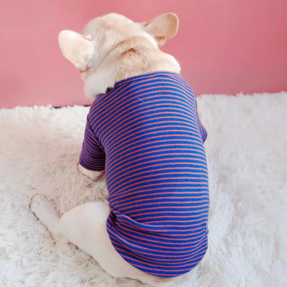 Cotton Stretch Striped Padded T-Shirt