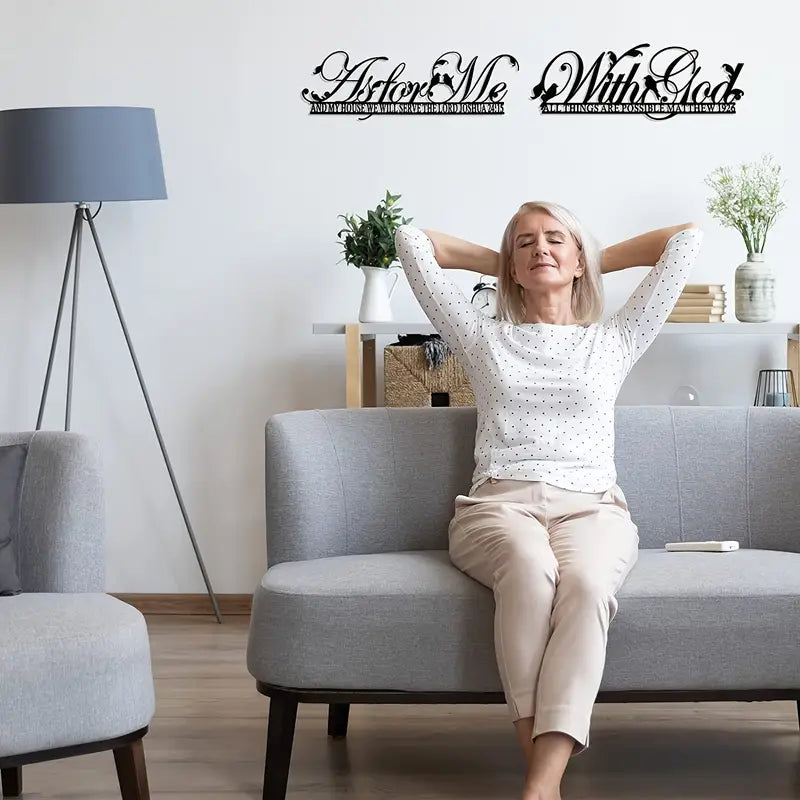 Metal Wall Sign: "With God All Things Are Possible" Decor