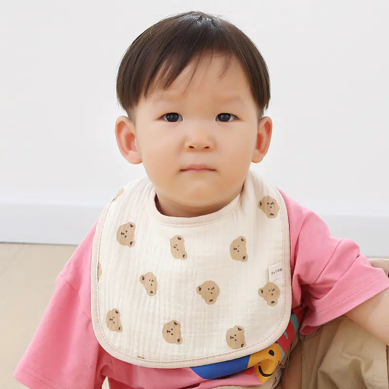 6-Layer Cotton Bib for Babies with U-Shape Design