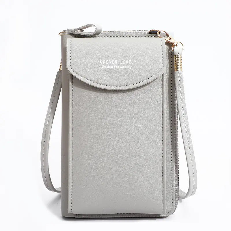 Solid Color PU Leather Crossbody Bag