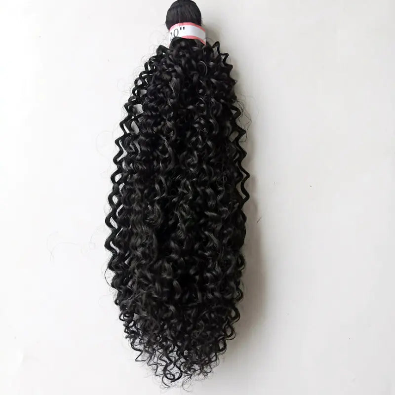 Human Hair Wig and Chemical Fiber Curtain Set