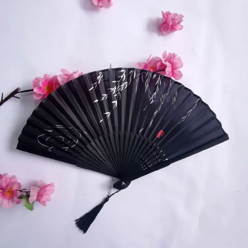 Traditional Chinese Women's Folding Bamboo Silk Fan