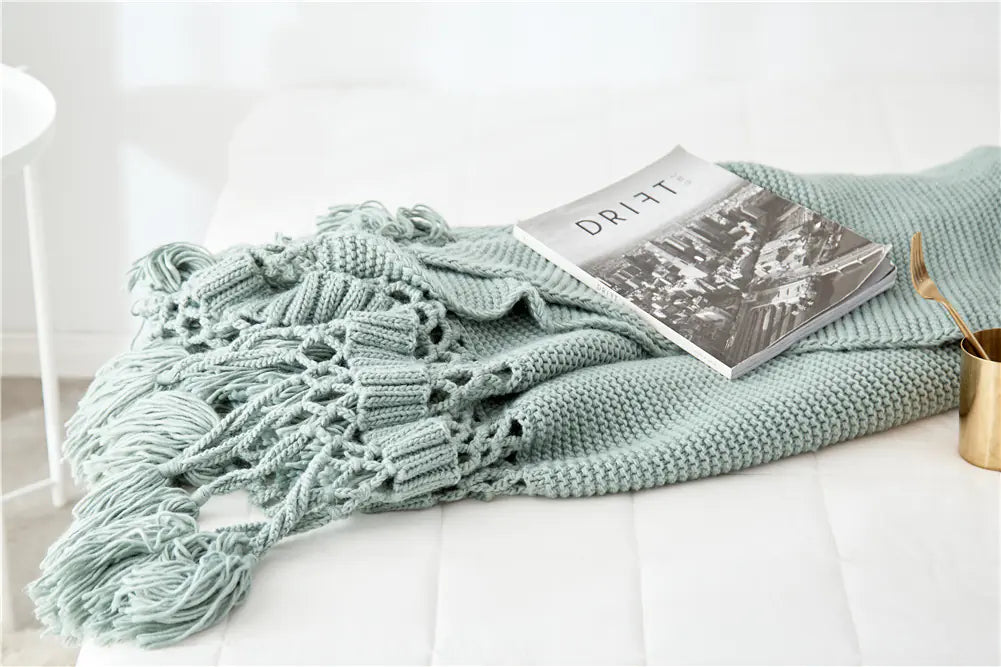 Solid Color Knitted Office Nap Blanket for Export