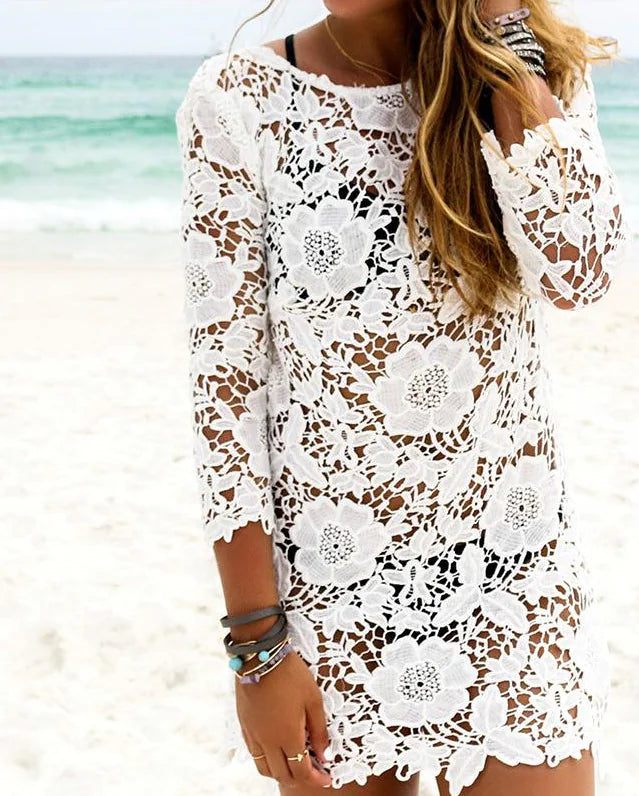 Lace Crochet Bikini Cover-Up