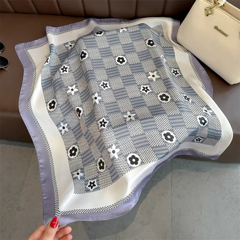 Luxury Floral Letter Scarf 70cm Silk for Professionals