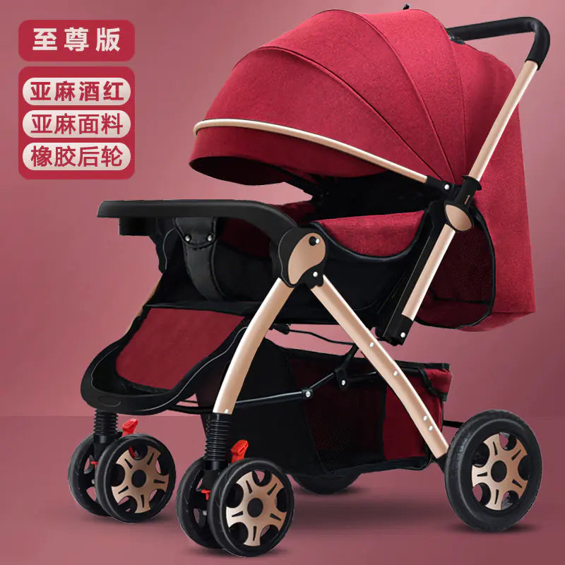 Lightweight Convertible Baby Stroller with One-Click Fold