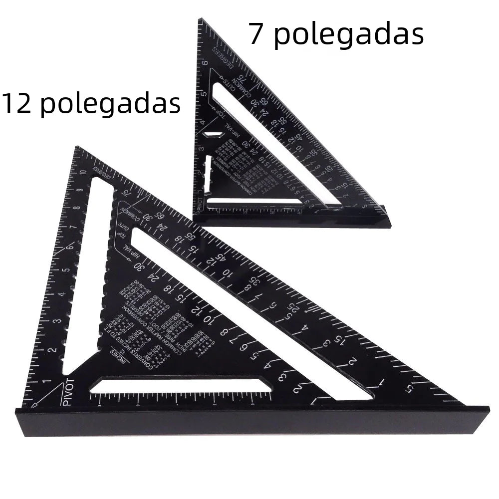 7-Inch Aluminum Metric Angle Ruler with Black Finish