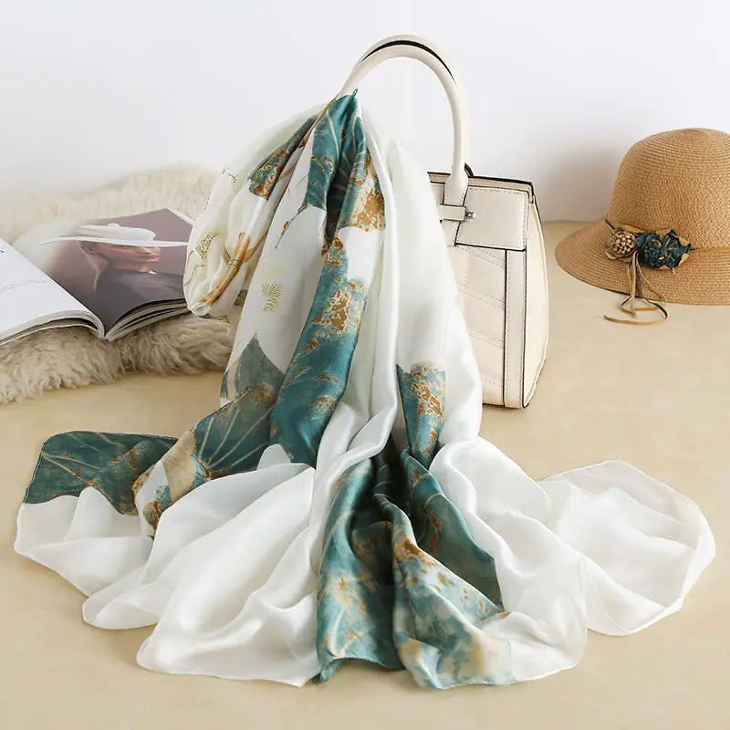 Beach Sunscreen Shawl, Versatile Long Scarf, Silk Scarf