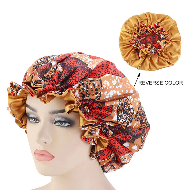 Fashionable Leopard Floral Striped Chemotherapy Hat