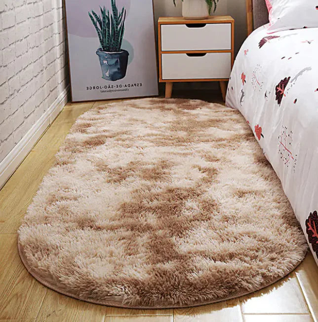 Bubble Kiss Oval Thick Plush Carpet for Home Decor