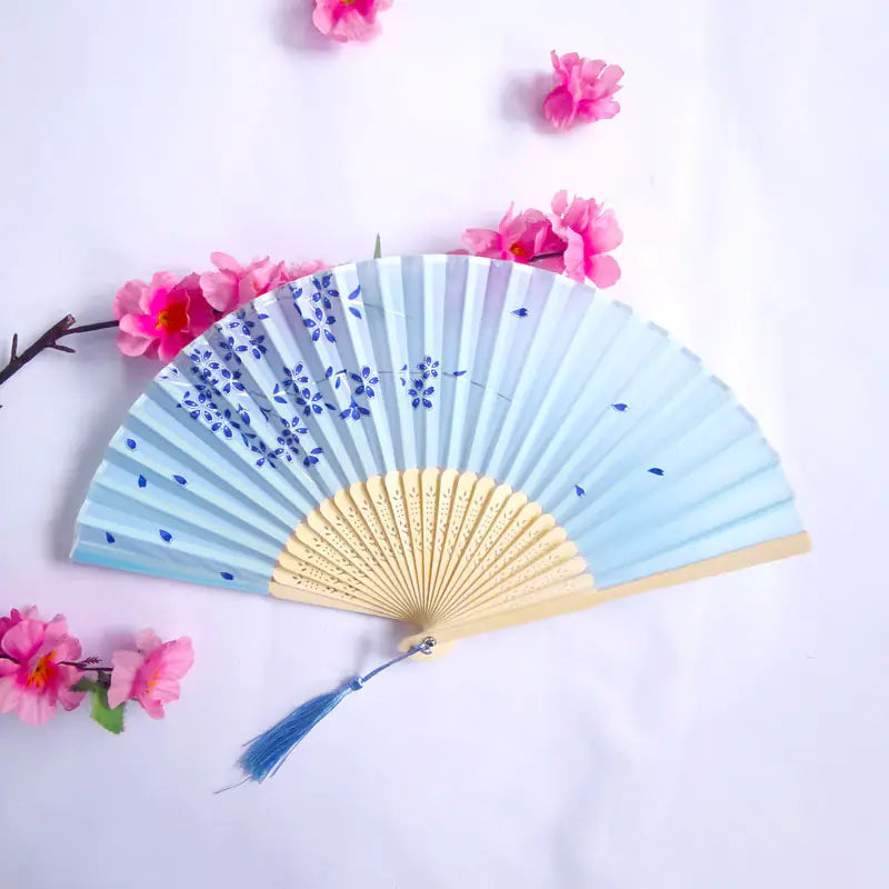 Traditional Chinese Women's Folding Bamboo Silk Fan