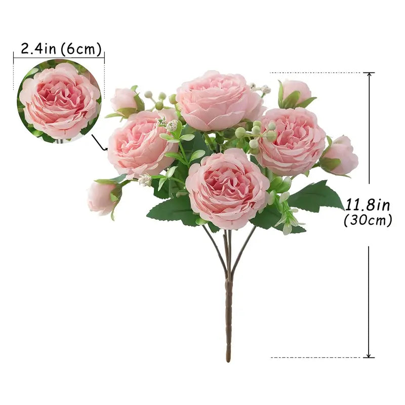 Artificial Peony and Rose Bouquet for Home Decor