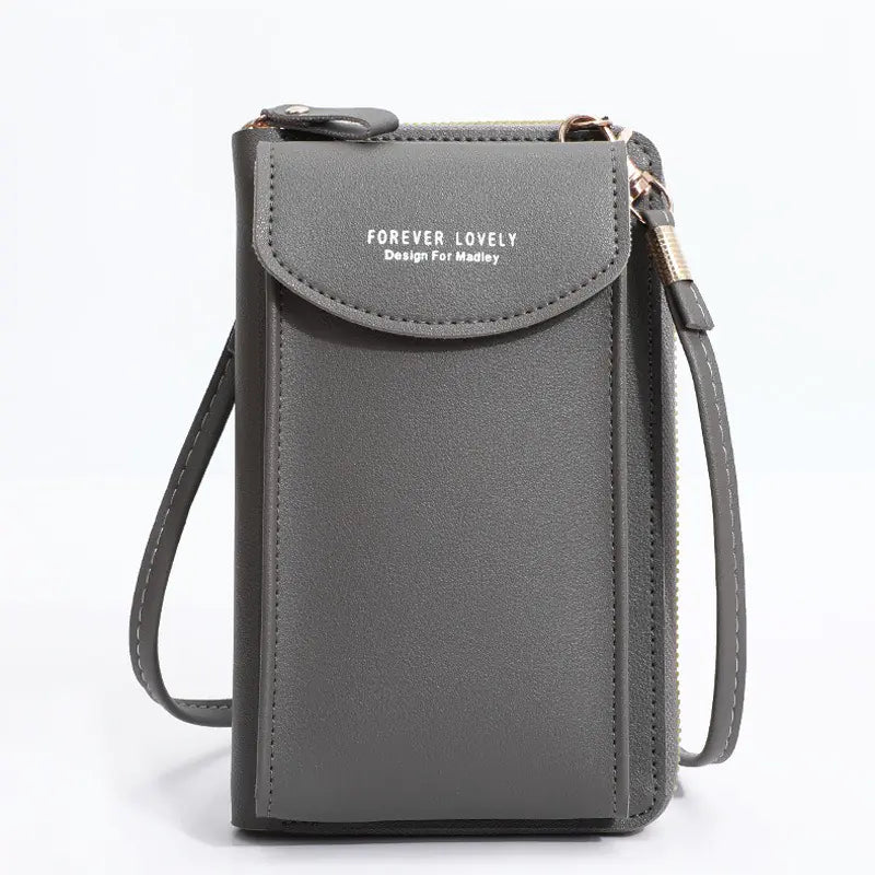 Solid Color PU Leather Crossbody Bag