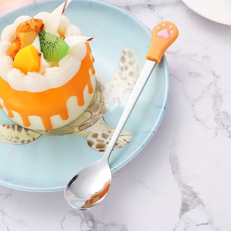 Cute Cat Paw Stainless Steel Coffee Spoon Set (1 Unit)