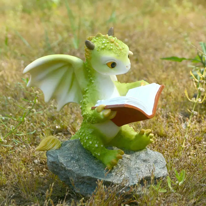 1 Unit Cartoon Dinosaur Resin Reading Book Decor