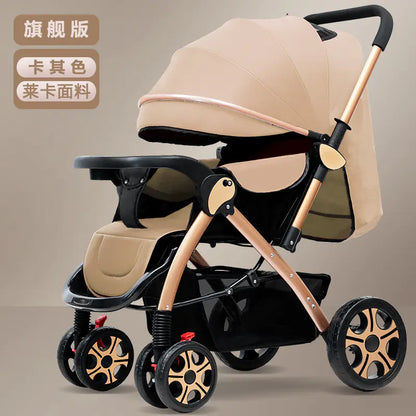 Lightweight Convertible Baby Stroller with One-Click Fold