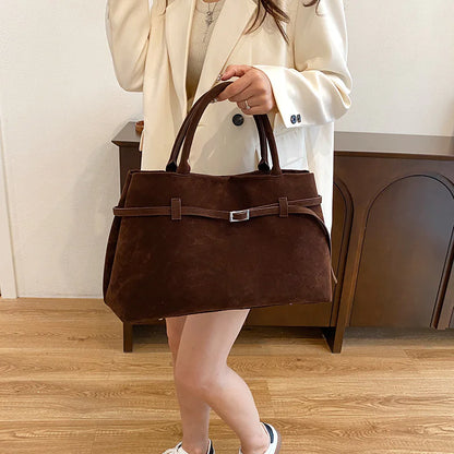 Faux Suede Tote Bag