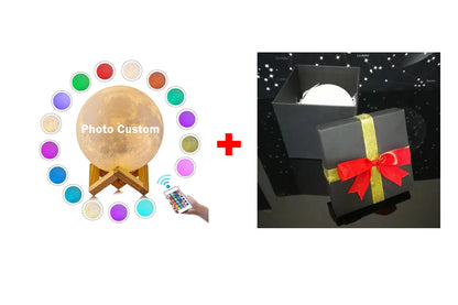 Custom Dual Color Moon Lamp with Touch Control