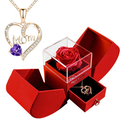 Amazon Preserved Flower Jewelry Box with Necklace