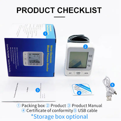 Automatic Digital Wrist Blood Pressure Monitor with Large Screen