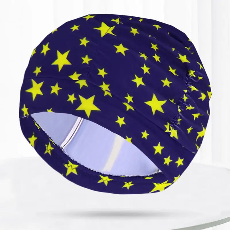 Pleated Swim Cap for Adults - Cute Print & Solid Color