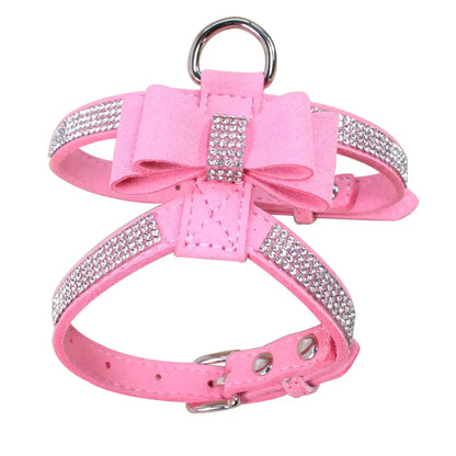 Rhinestone Anti-Strike Pet Chest Strap and Leash