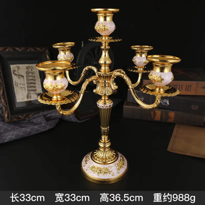 Vintage European Metal Candle Holder for Romantic Dinners