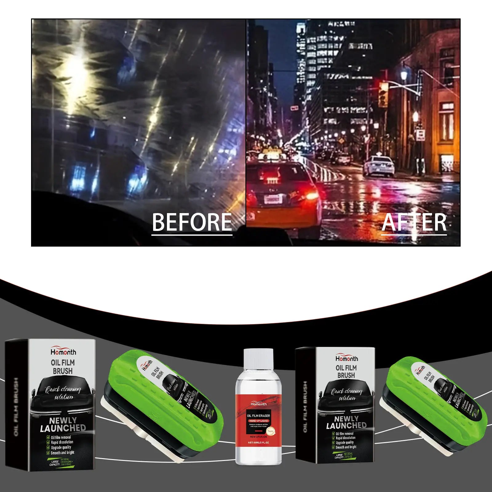 Car Oil Film Cleaning Brush Set