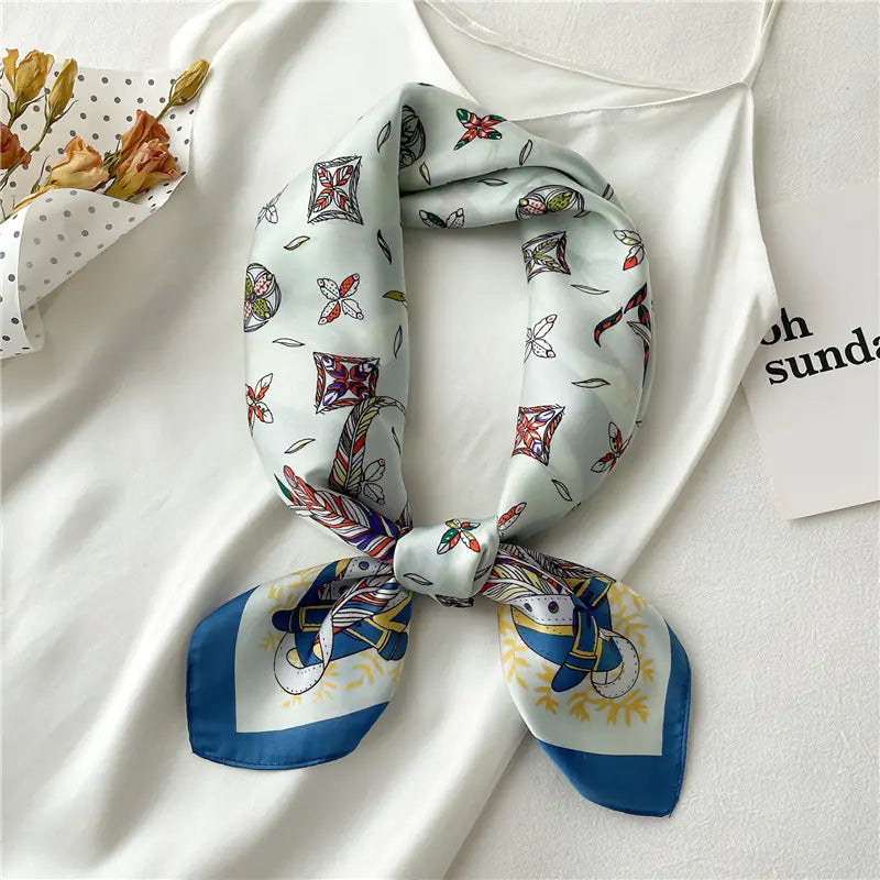 Luxury Floral Letter Scarf 70cm Silk for Professionals