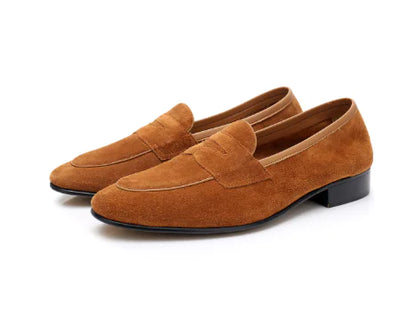 Men's Summer Leather Loafers - Casual Slip-On Shoes