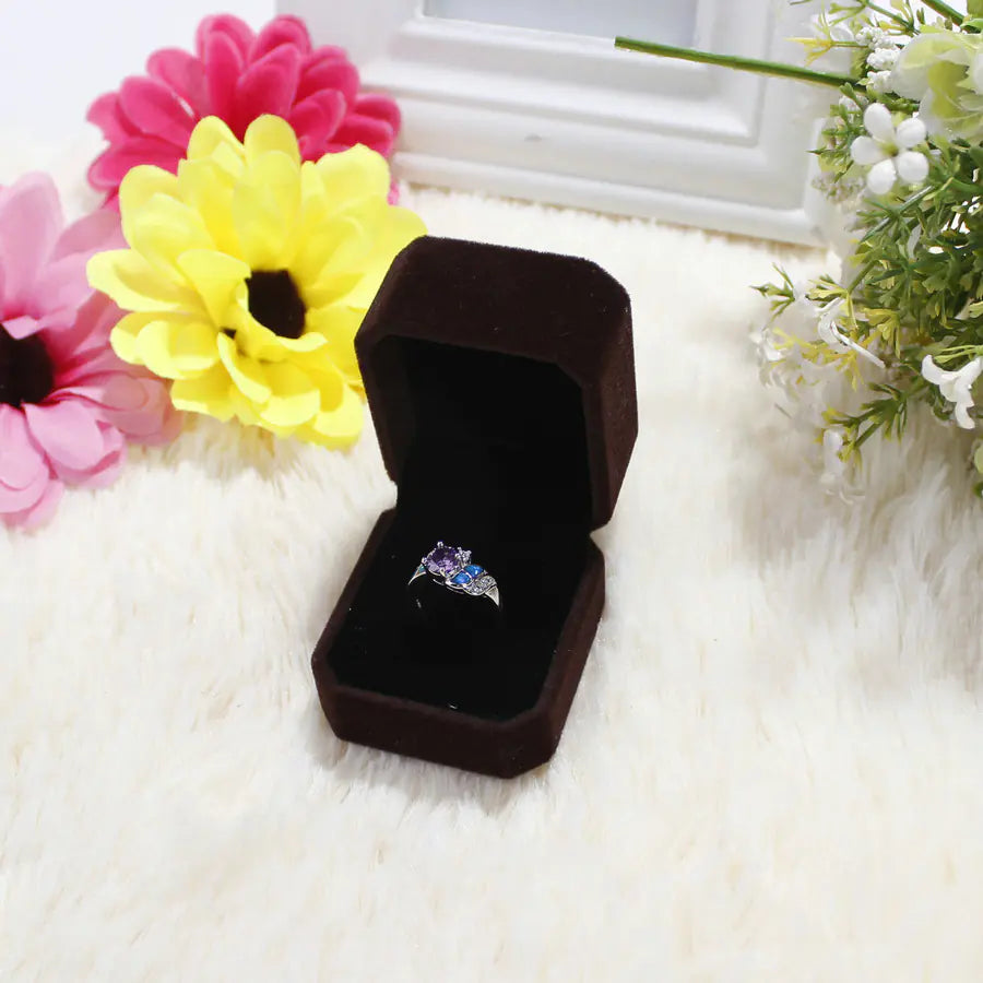 Pink Velvet Jewelry Box for Rings and Accessories