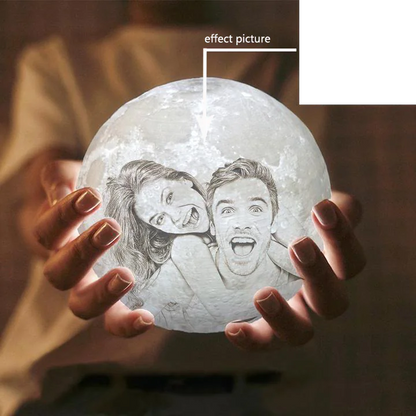 Custom Dual Color Moon Lamp with Touch Control