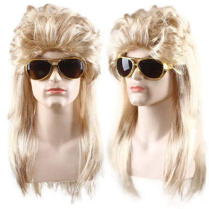 80s Punk Cosplay Tiger King Wig Hat for Men
