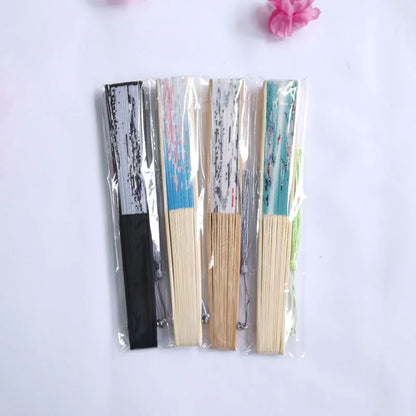 Traditional Chinese Women's Folding Bamboo Silk Fan