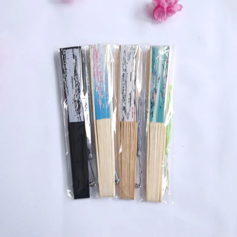 Traditional Chinese Women's Folding Bamboo Silk Fan