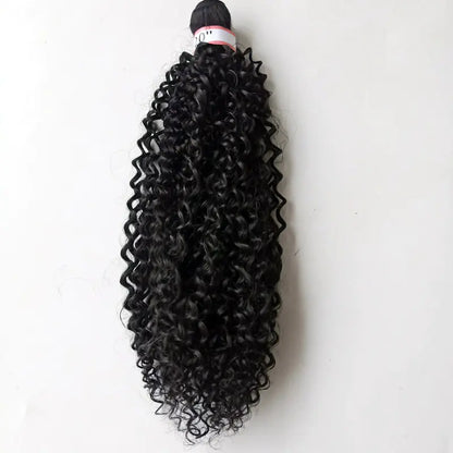 Human Hair Wig and Chemical Fiber Curtain Set