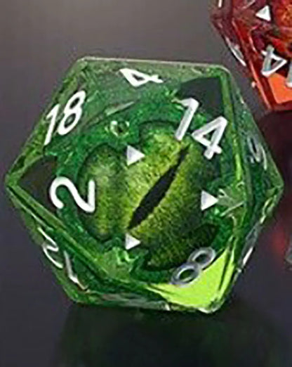Colorful Dragon Eye Crystal Dice Set with Polygonal Design