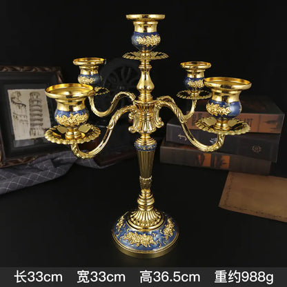 Vintage European Metal Candle Holder for Romantic Dinners