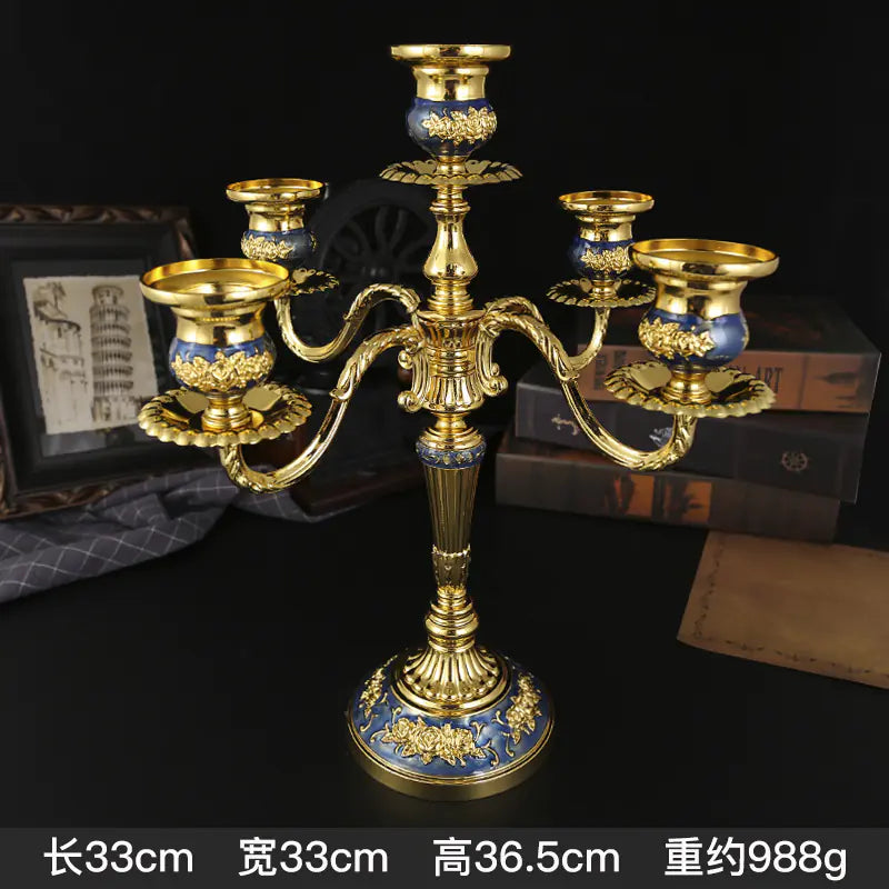 Vintage European Metal Candle Holder for Romantic Dinners