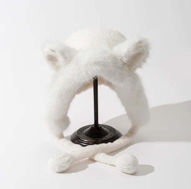 Warm Plush Hat with Fox Ears for Cartoon Style